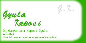 gyula kaposi business card